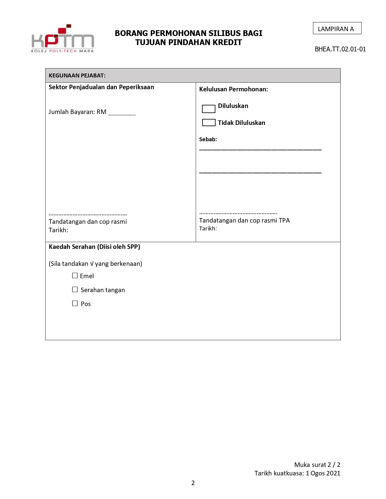BORANG PERMOHONAN SILIBUS BAGI TUJUAN PINDAHAN KREDIT BHEA.TT.02.01 01 page 0002